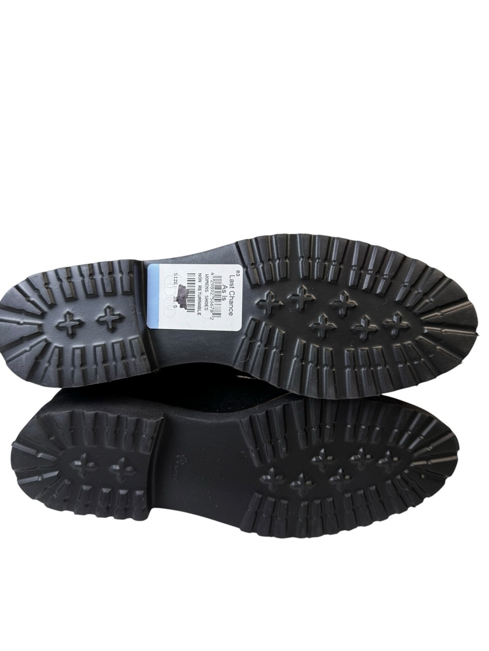 NWT Ron White Black Suede Lace-Up Zip Chunky Lug Sole Platform Boots 38.5/7.5 - Picture 9 of 10